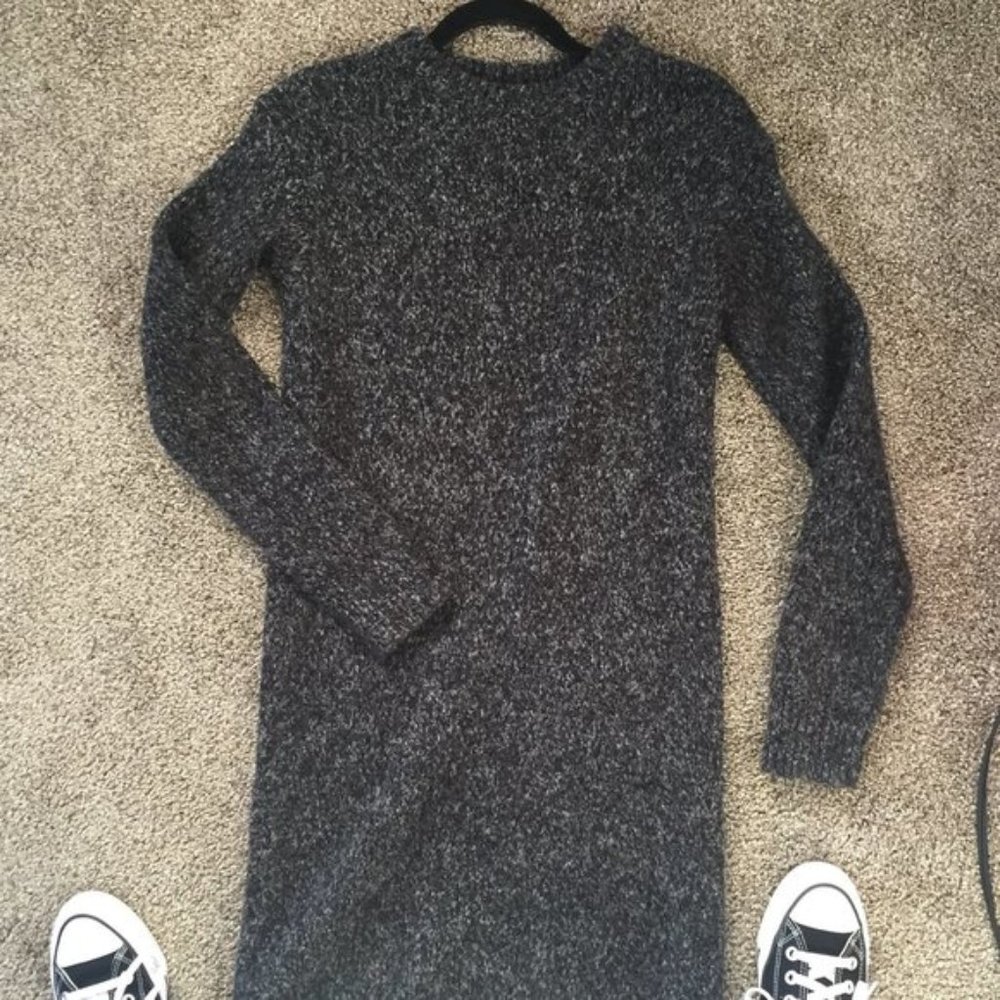 Knit Dress, Gray Dress, Winter Dress, Long Dress